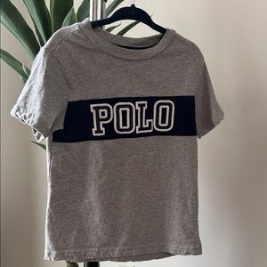 Polo by Ralph Lauren Gray Tee with Navy POLO Stripe